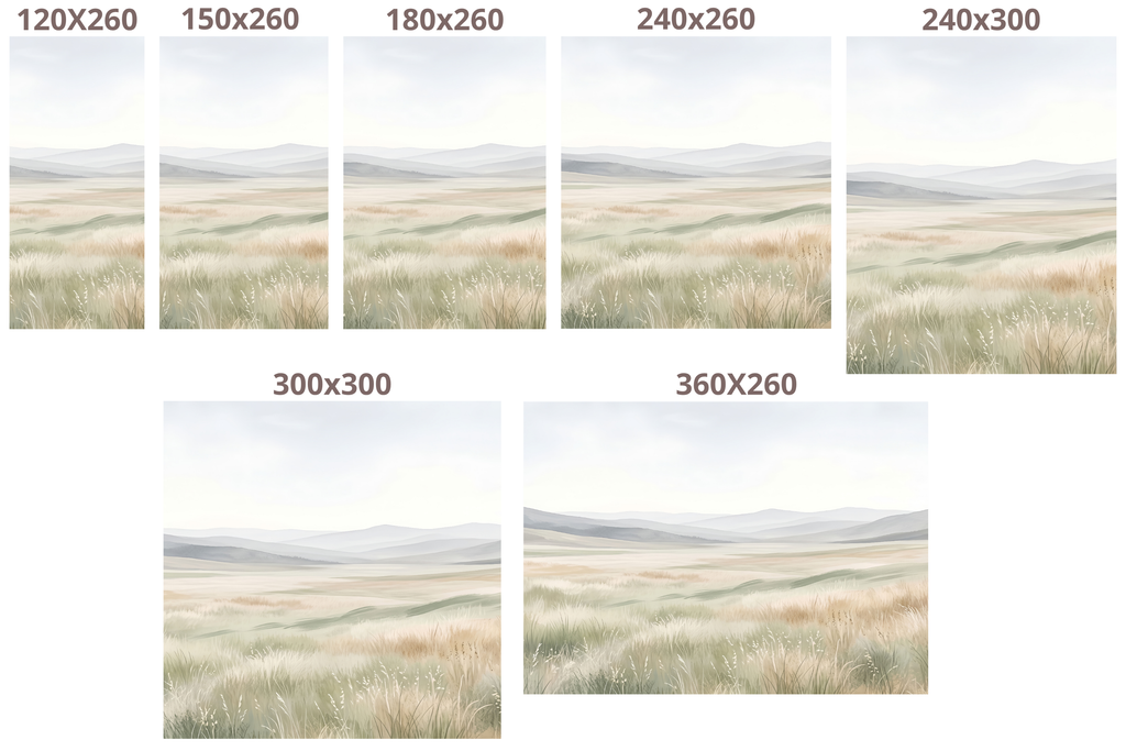 Serene Watercolor Prairie Landscape Wall Mural Neutral Meadow Peel Stick Wallpaper