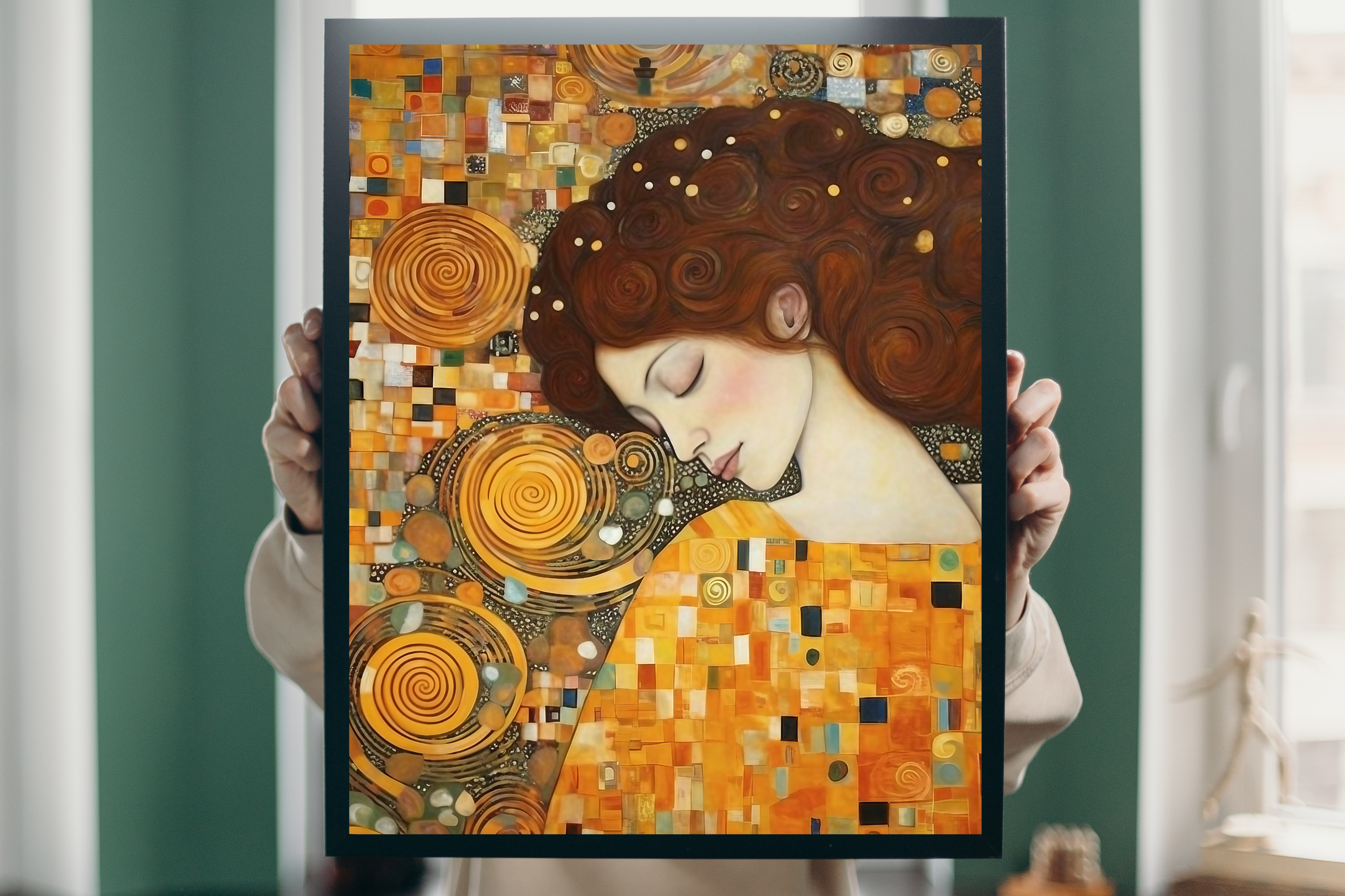 Luxurious symbolist wall decor welcoming guests in a chic upscale boutique or salon