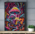 Glowing enchanted forest wall decor styling a vibrant eclectic bedroom or dorm room