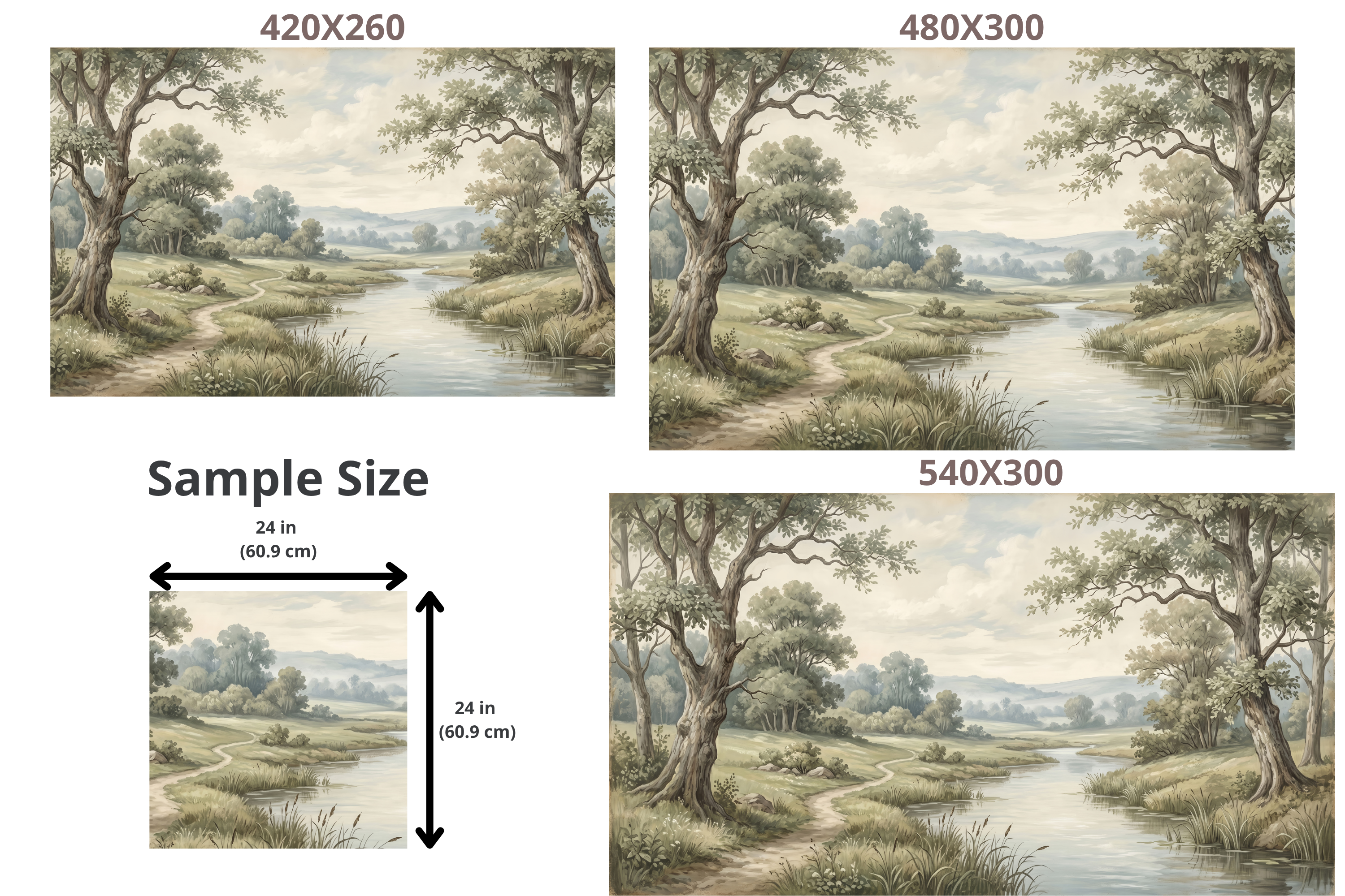 Vintage Countryside Tree Scenic Wall Mural Pastoral Nature Landscape Removable Wallpaper