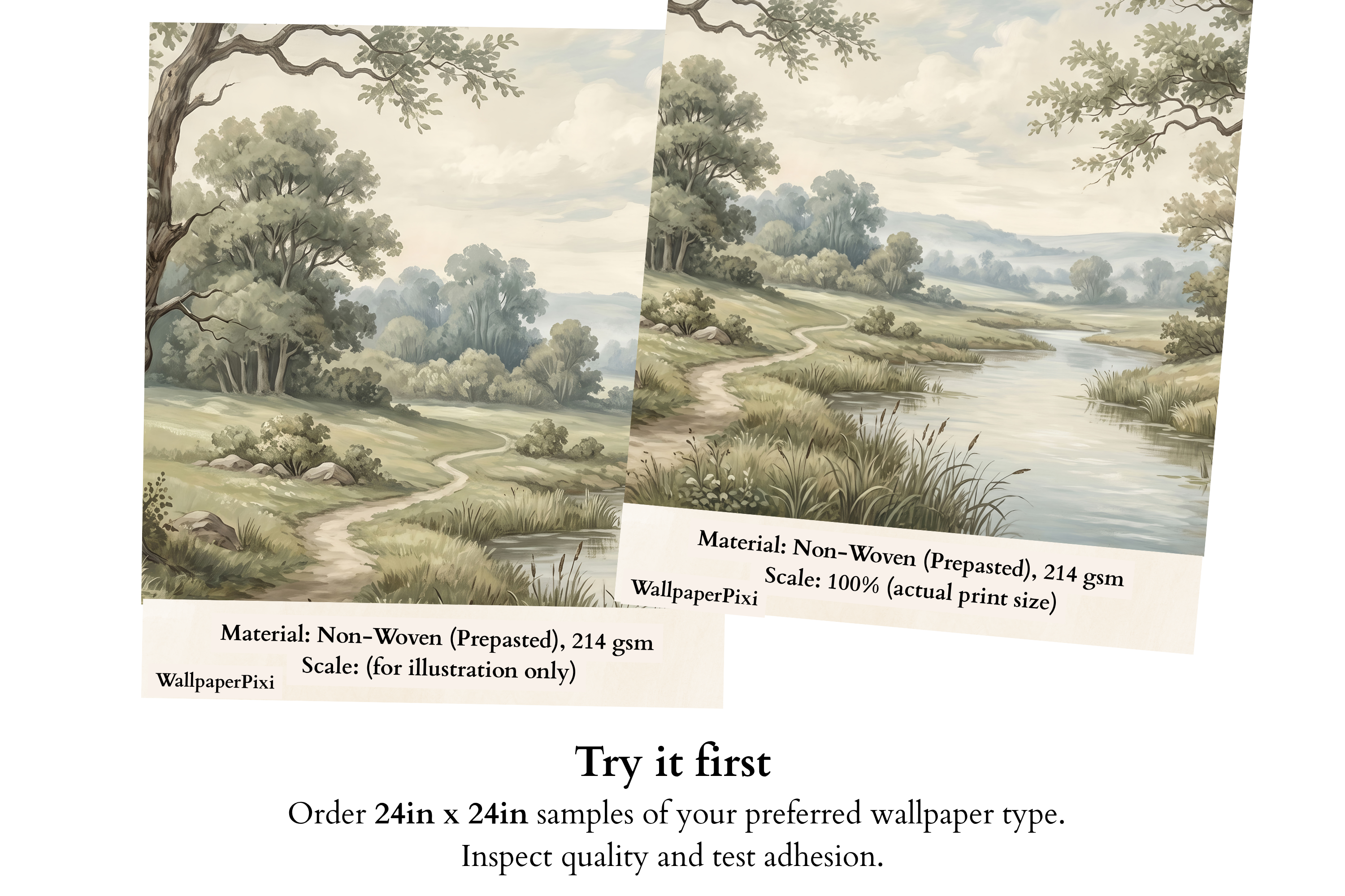 Vintage Countryside Tree Scenic Wall Mural Pastoral Nature Landscape Removable Wallpaper