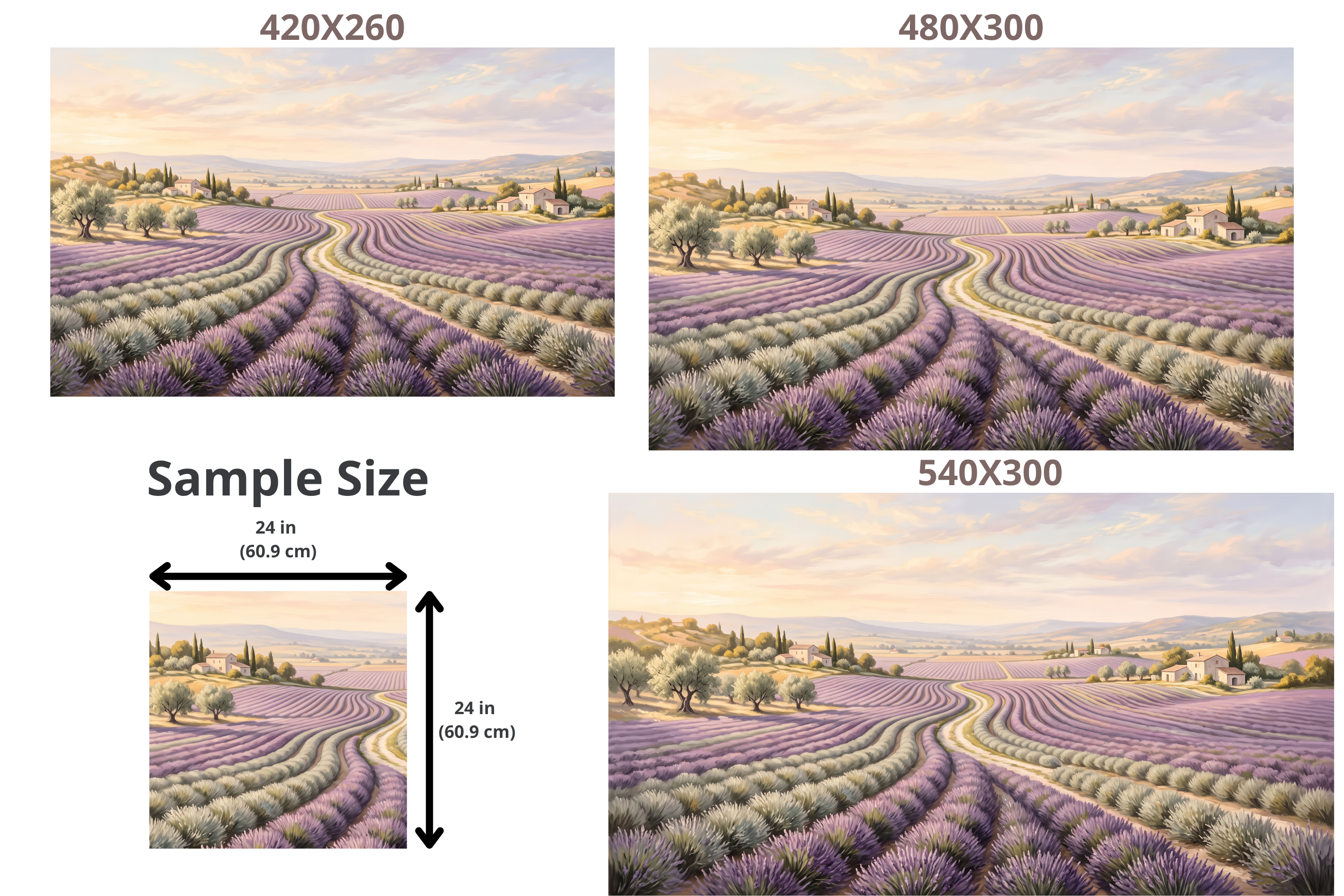 Vintage Provence Lavender Field Wall Mural Romantic French Countryside Landscape Wallpaper