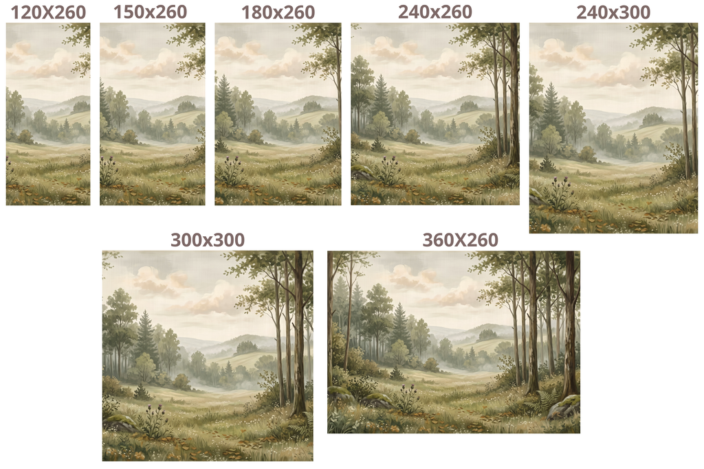 Vintage Woodland Landscape Wall Mural Serene Painterly Forest Meadow Wallpaper