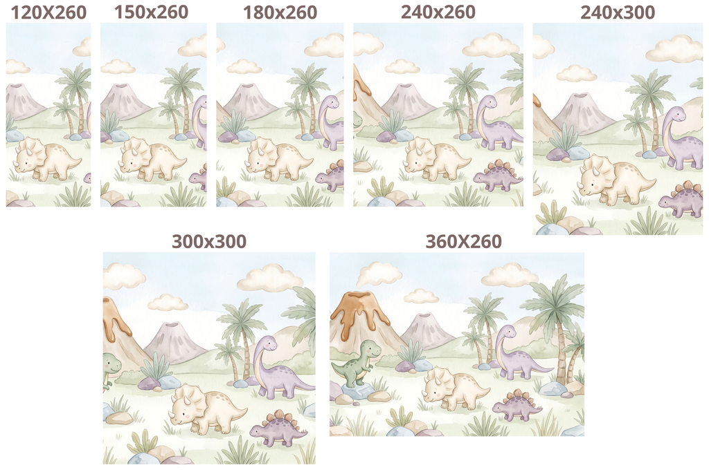 Watercolor Baby Dinosaur Friends Wall Mural Pastel Nursery Peel Stick Wallpaper
