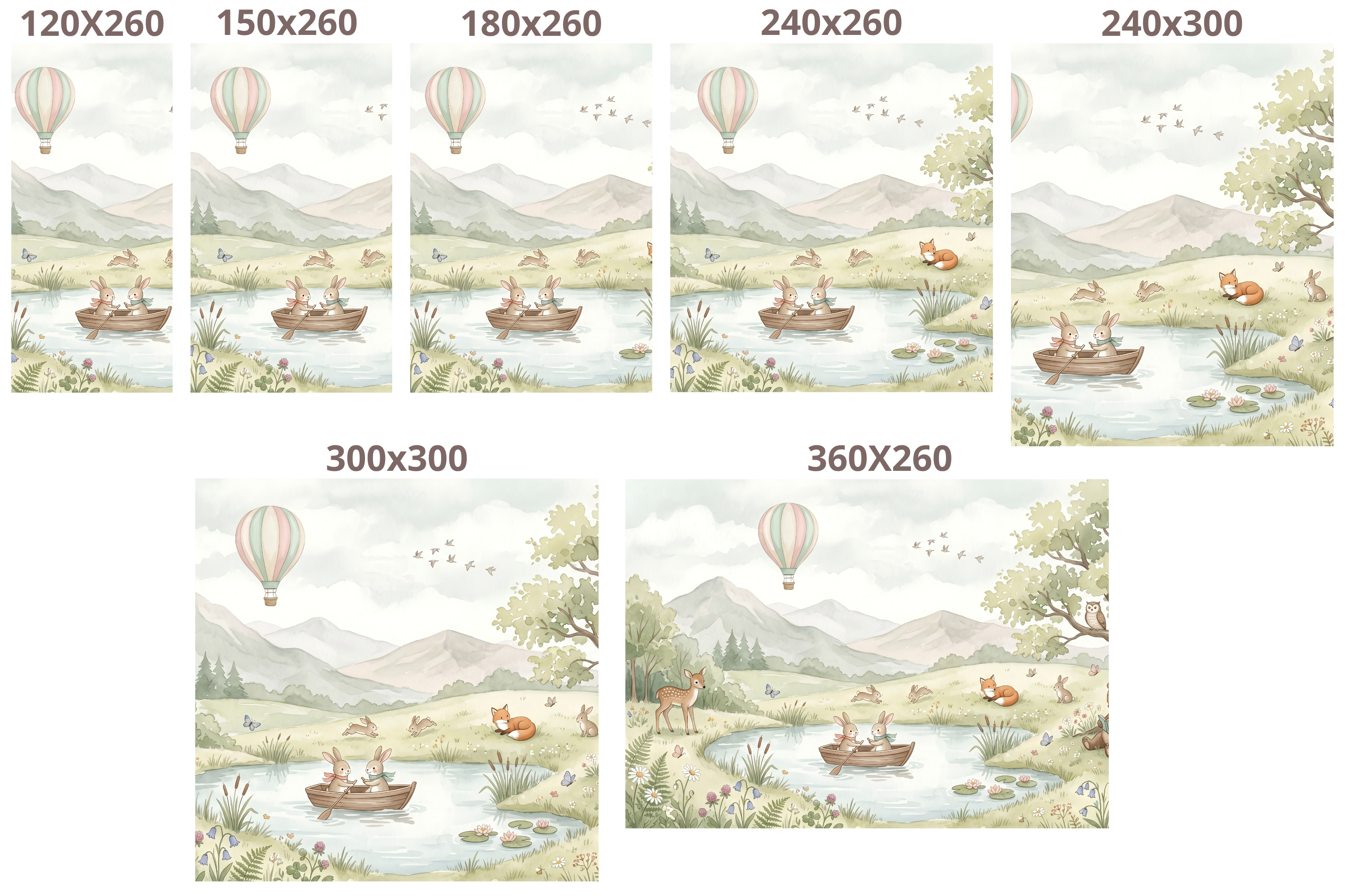 Watercolor Woodland Storybook Wall Mural Dreamy Forest Animal Nursery Wallpaper