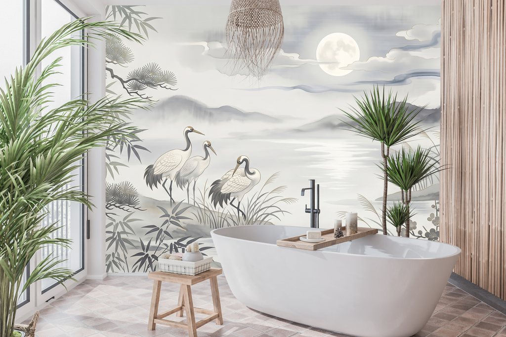 Turns an ordinary bathroom into a luxury Asian-inspired spa retreat (highly recommended with our waterproof vinyl material!).